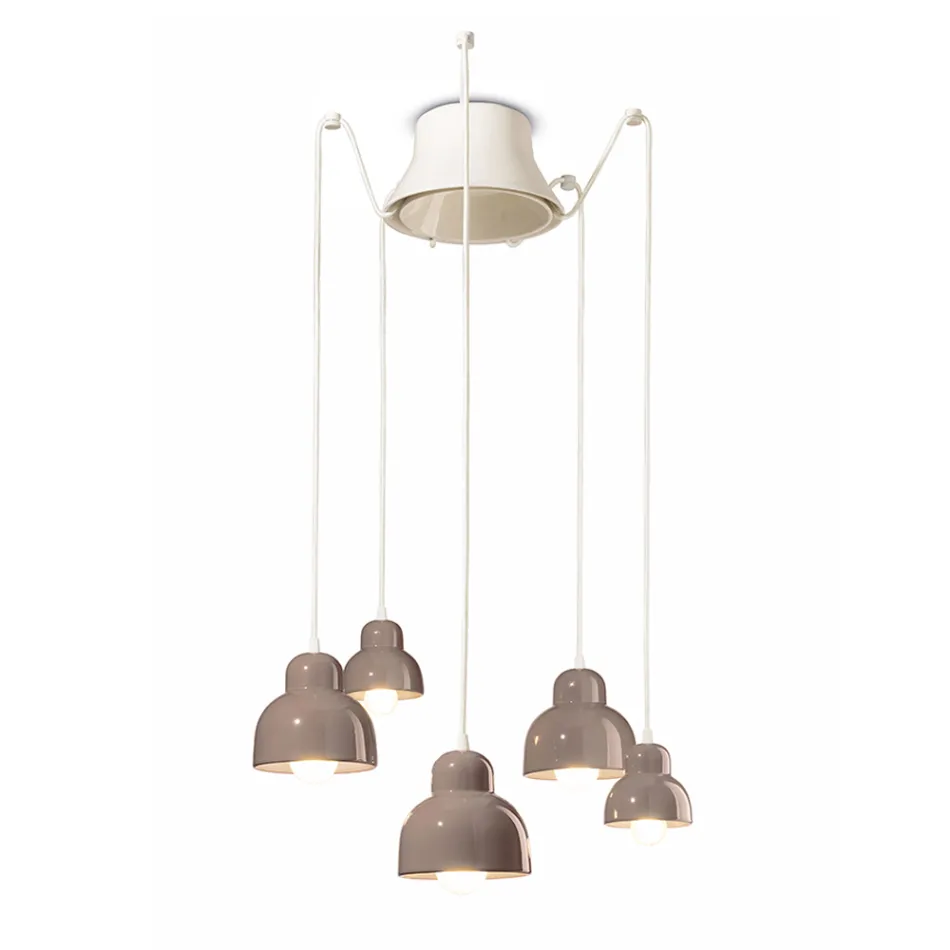 Hanglamp met 5 gekleurde elementen Made in Italy - Berimbau Viadurini