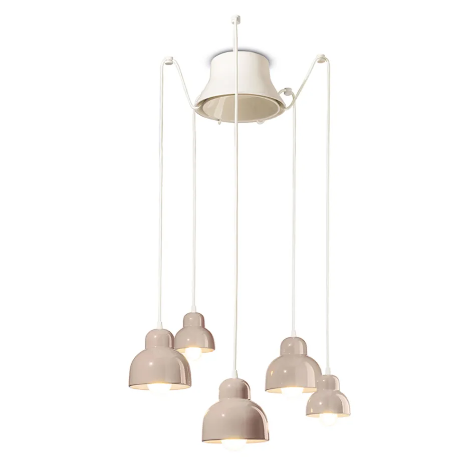 Hanglamp met 5 gekleurde elementen Made in Italy - Berimbau Viadurini