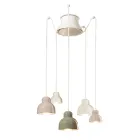 Hanglamp met 5 gekleurde elementen Made in Italy - Berimbau Viadurini