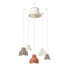 Hanglamp met 5 gekleurde elementen Made in Italy - Berimbau Viadurini