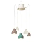 Hanglamp met 5 gekleurde elementen Made in Italy - Berimbau Viadurini
