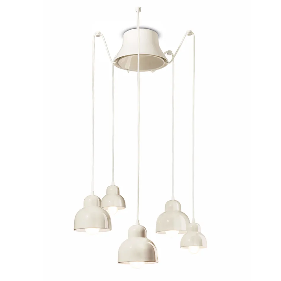 Hanglamp met 5 gekleurde elementen Made in Italy - Berimbau Viadurini