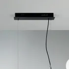 Hanglamp met 5 lampjes in metaal en modern geblazen glas - Birga Viadurini