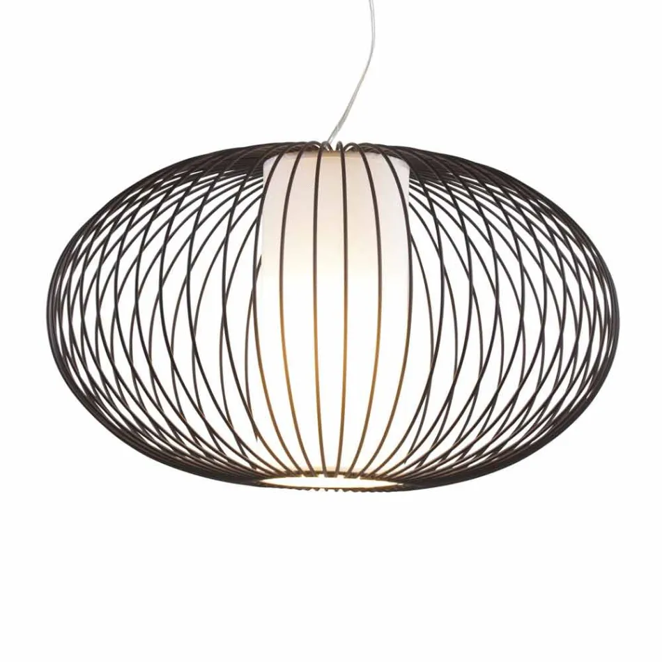 Hanglamp gelakt staal, Ø90xh.53xl.cavo100cm, Joy Viadurini