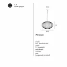 Hanglamp gelakt staal, Ø90xh.53xl.cavo100cm, Joy Viadurini