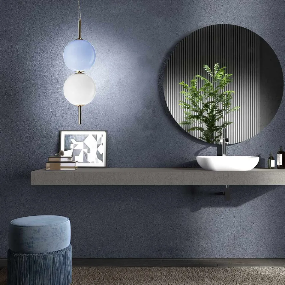 Handgemaakte hanglamp in geblazen Venetië glas - Jupiter Viadurini