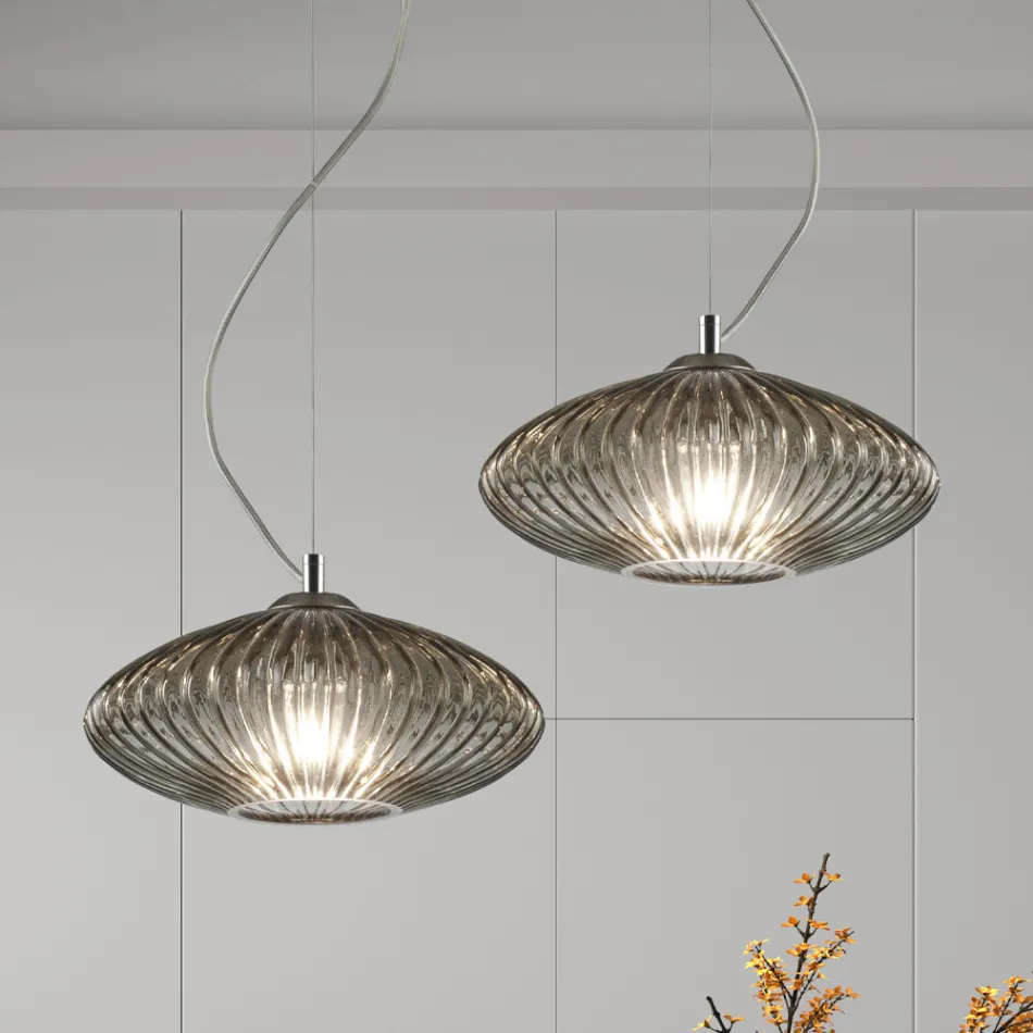 Handgemaakte geblazen glazen hanglamp in Venetië - Dafne Viadurini