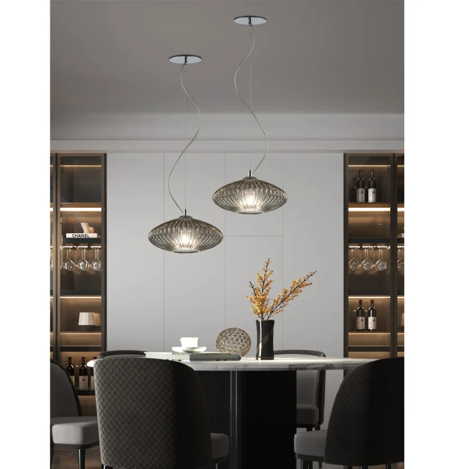 Handgemaakte geblazen glazen hanglamp in Venetië - Dafne Viadurini