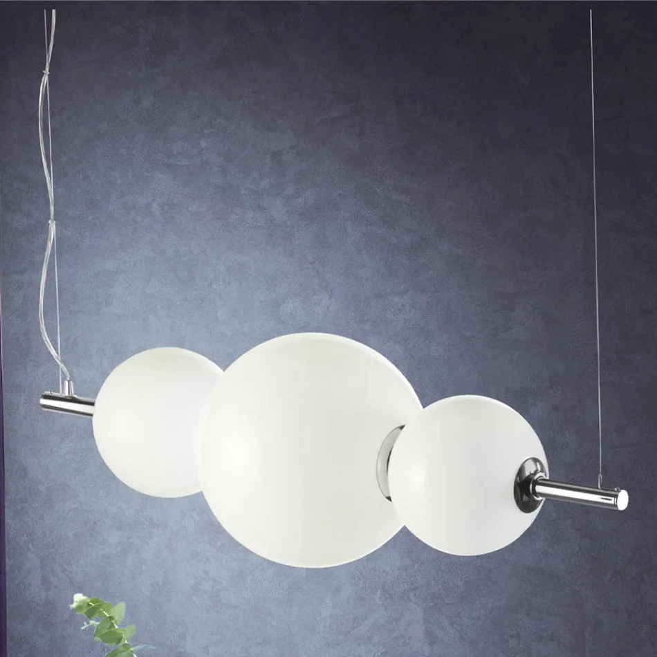 Handgemaakte hanglamp in gelaagd Venetiaans glas - Jupiter Viadurini