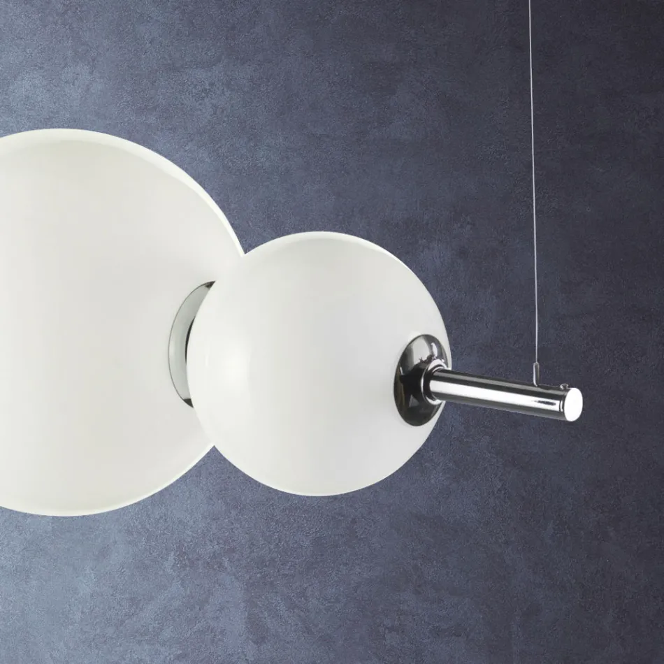 Handgemaakte hanglamp in gelaagd Venetiaans glas - Jupiter Viadurini