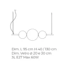 Handgemaakte hanglamp in gelaagd Venetiaans glas - Jupiter Viadurini