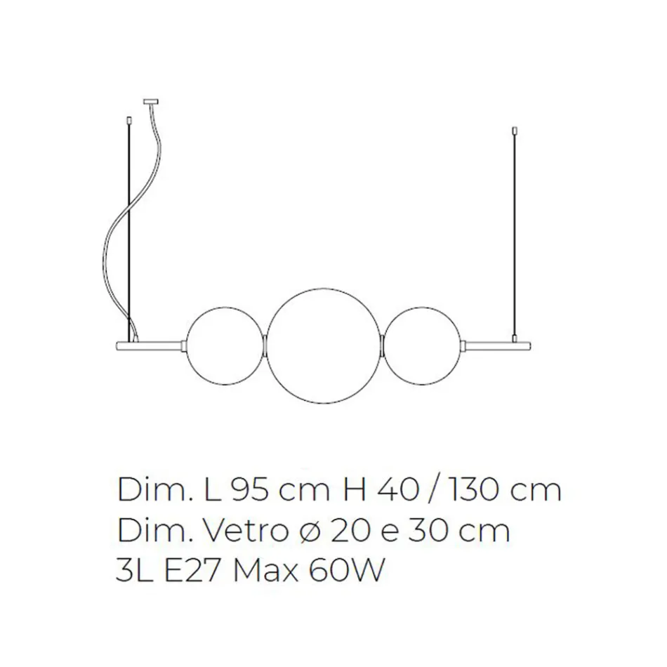 Handgemaakte hanglamp in gelaagd Venetiaans glas - Jupiter Viadurini