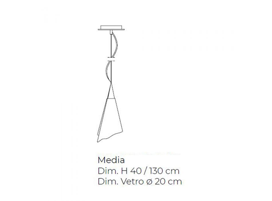 Handgemaakte Venetiaanse geblazen glazen hanglamp - Chrystal Viadurini
