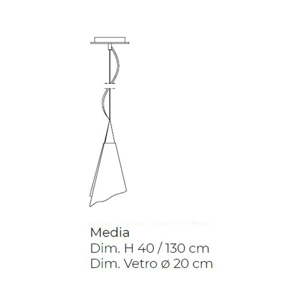 Handgemaakte Venetiaanse geblazen glazen hanglamp - Chrystal Viadurini