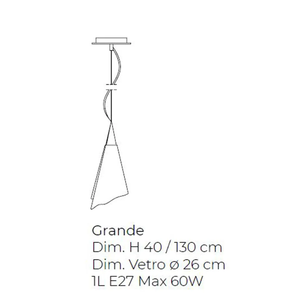 Handgemaakte Venetiaanse geblazen glazen hanglamp - Chrystal Viadurini