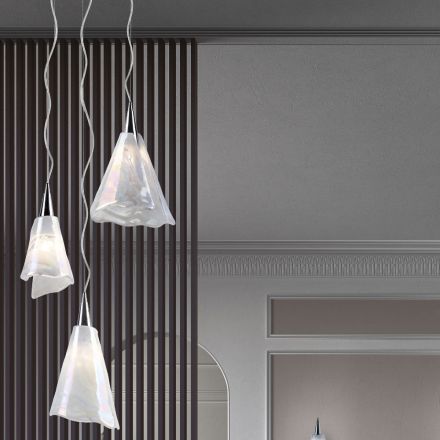 Handgemaakte Venetiaanse geblazen glazen hanglamp - Chrystal Viadurini