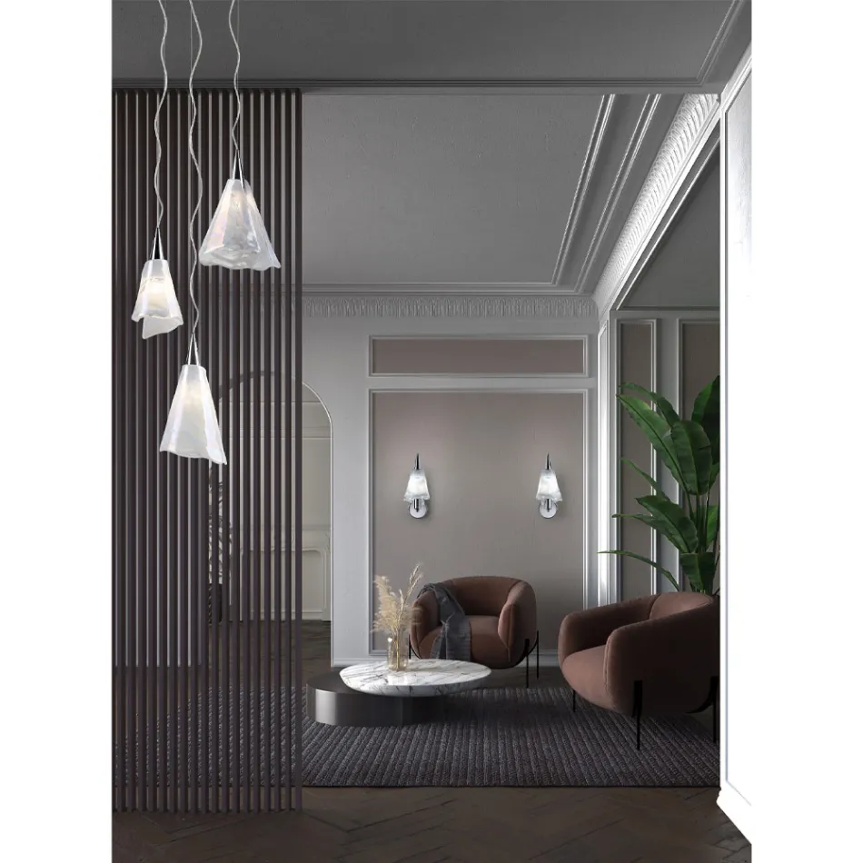 Handgemaakte Venetiaanse geblazen glazen hanglamp - Chrystal Viadurini