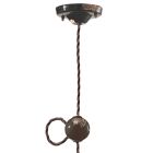 Industriële Artisan hanglamp van ijzer en keramiek - Vintage Viadurini