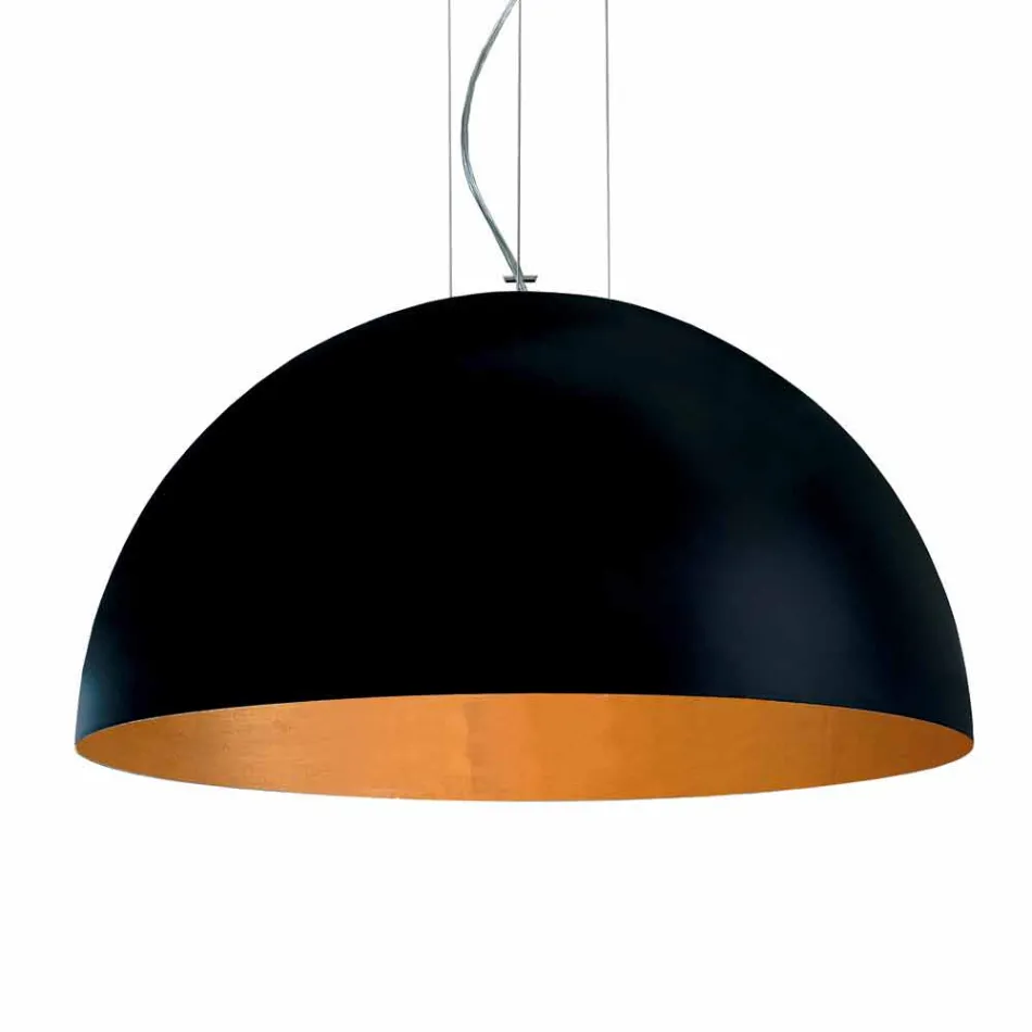 Lamp bicolor suspensie staal, Ø50xh.25xL.cavo100cm Grace Viadurini