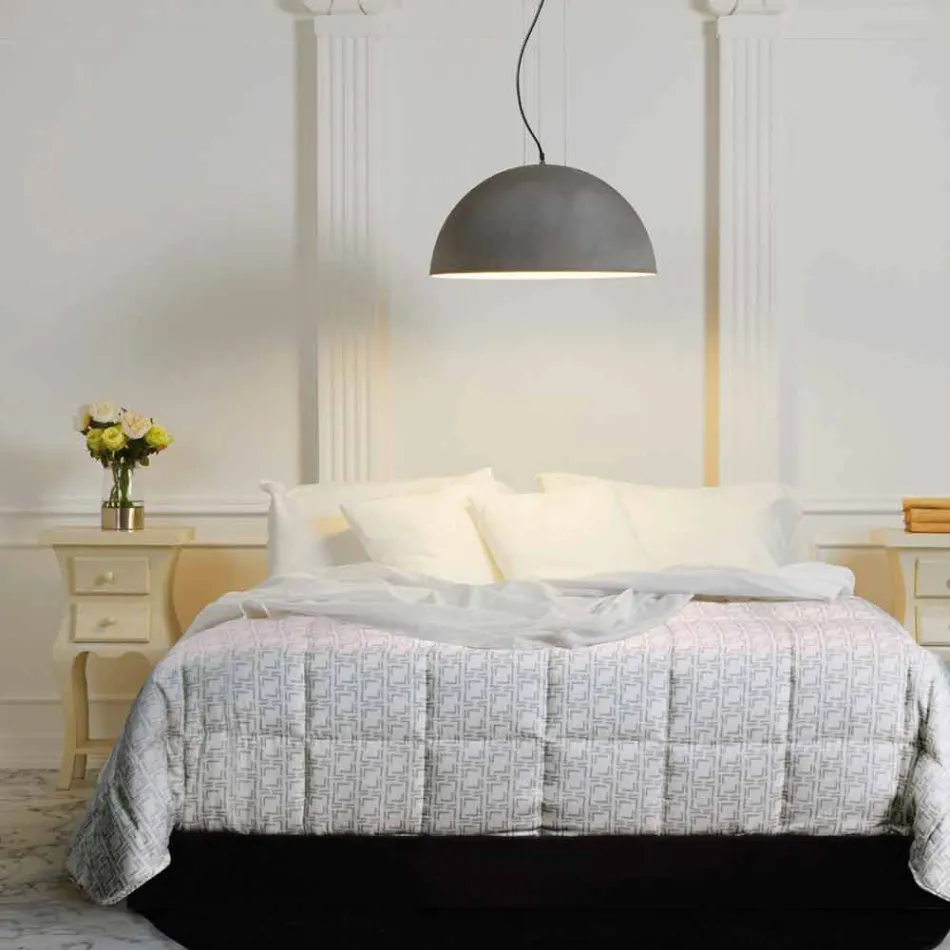 Lamp bicolor suspensie staal, Ø50xh.25xL.cavo100cm Grace Viadurini