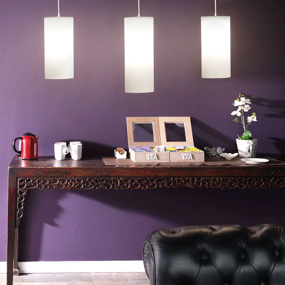 Cilindrische hanglamp in polyethyleen Made in Italy - Minervo Viadurini