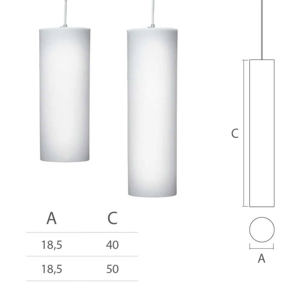 Cilindrische hanglamp in polyethyleen Made in Italy - Minervo Viadurini