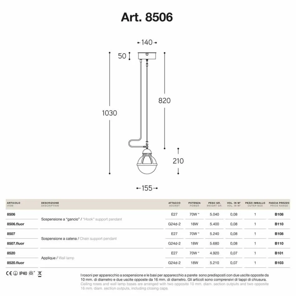 Hanglamp zelfkant messing en wit glas Viadurini