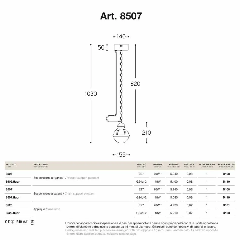 Hanglamp zelfkant messing en wit glas Viadurini