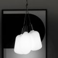 Hanglamp met 3 lampen van metaal en keramisch glas Made in Italy - Speak