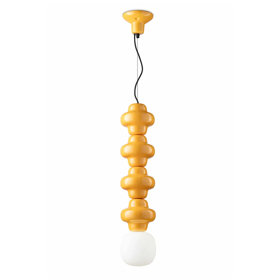 Hanglamp met 4 elementen in keramiek en glas Made in Italy - Capocabana Viadurini