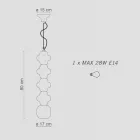 Hanglamp met 4 elementen in keramiek en glas Made in Italy - Capocabana Viadurini