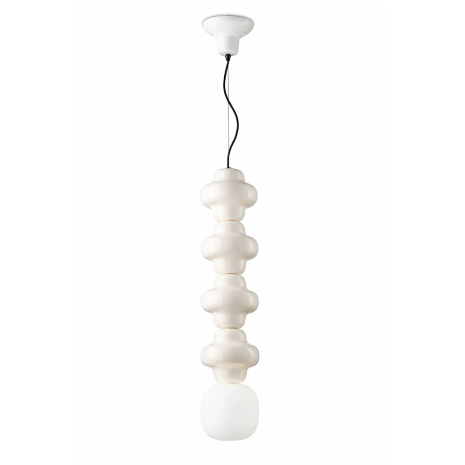 Hanglamp met 4 elementen in keramiek en glas Made in Italy - Capocabana Viadurini
