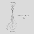 Hanglamp met 6 elementen in keramiek en glas Made in Italy - Afoxe Viadurini