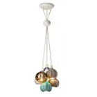 Hanglamp met 6 elementen in keramiek en glas Made in Italy - Afoxe Viadurini