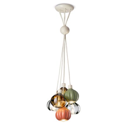 Hanglamp met 6 elementen in keramiek en glas Made in Italy - Afoxe Viadurini