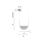 Hanglamp met verwijderbaar inzetstuk in gegranuleerd glas - Catalpa Viadurini