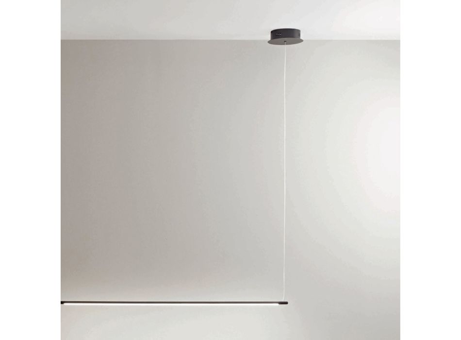 Hanglamp met LED-licht en in lengte verstelbare kabels - Oranje Viadurini