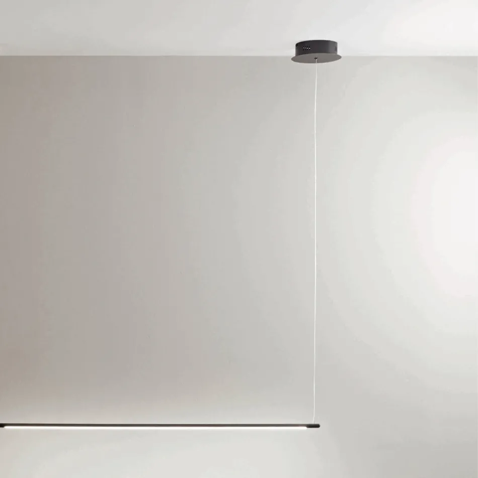 Hanglamp met LED-licht en in lengte verstelbare kabels - Oranje Viadurini