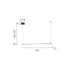 Hanglamp met LED-licht en in lengte verstelbare kabels - Oranje Viadurini