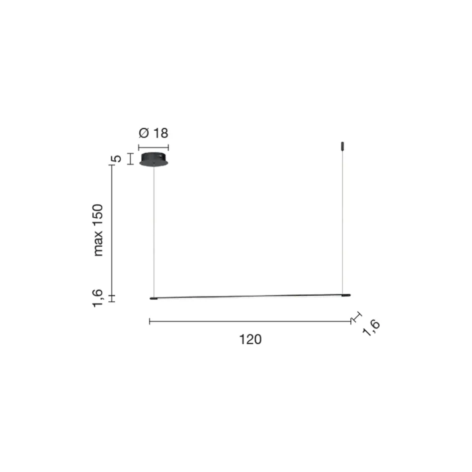 Hanglamp met LED-licht en in lengte verstelbare kabels - Oranje Viadurini