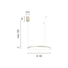 Hanglamp met horizontaal rond LED-licht in metaal - Mulberry Viadurini