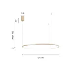 Hanglamp met horizontaal rond LED-licht in metaal - Mulberry Viadurini