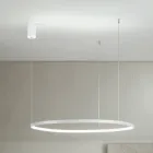 Hanglamp met horizontaal rond LED-licht in metaal - Mulberry Viadurini