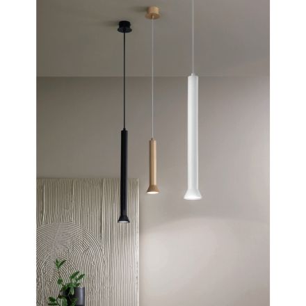 Hanglamp met metalen frame en verstelbare kabels - berken Viadurini