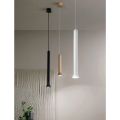 Hanglamp met metalen frame en verstelbare kabels - berken