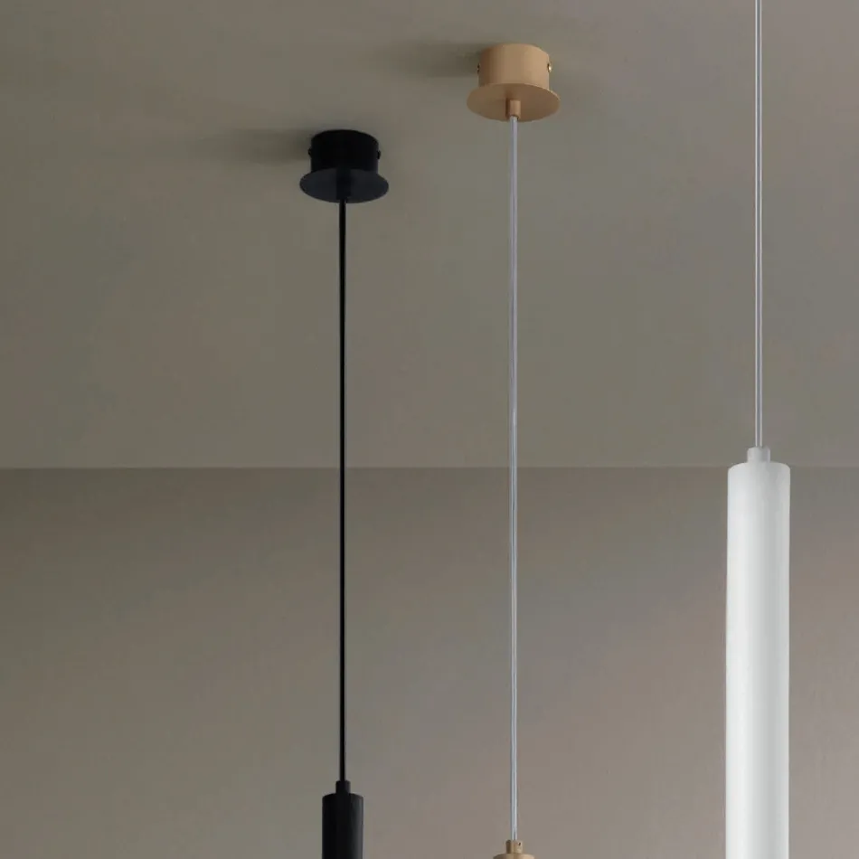 Hanglamp met metalen frame en verstelbare kabels - berken Viadurini
