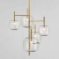 Hanglamp met glanzende metalen structuur Made in Italy - Donatina