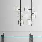 Hanglamp met glanzende metalen structuur Made in Italy - Donatina Viadurini