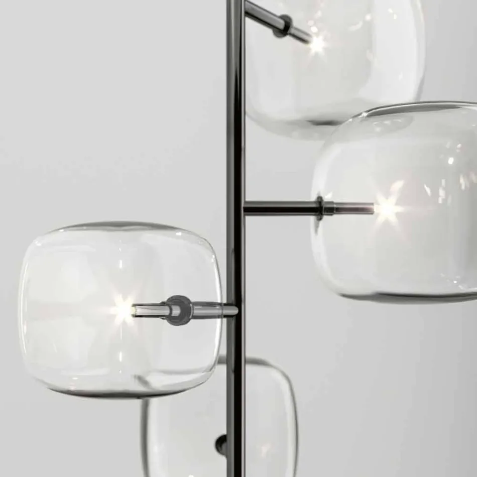 Hanglamp met glanzende metalen structuur Made in Italy - Donatina Viadurini