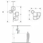 Hanglamp met glanzende metalen structuur Made in Italy - Donatina Viadurini
